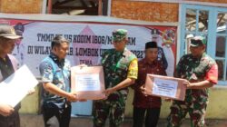 Tinjau Lokasi TMMD ke 115 Kodim 1606/Mataram, Tim Wasev Bersama Tim Paban Bersama Dansatgas Serahkan 250 Kotak Keramik